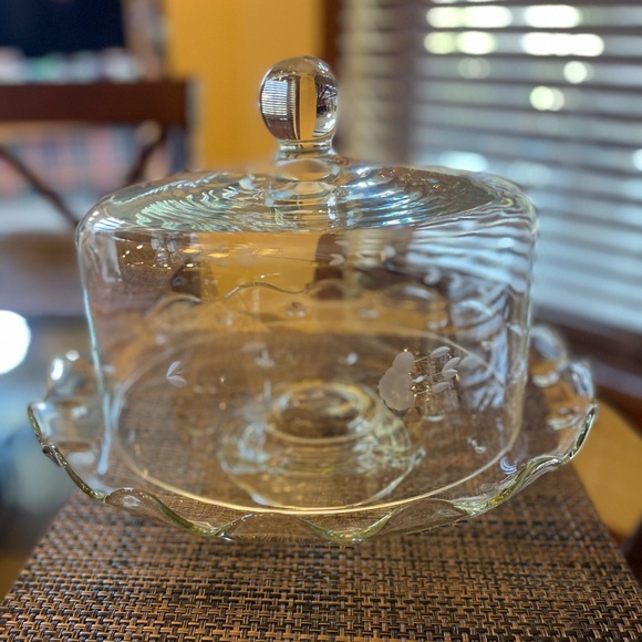 Princess House Dining Vintage 97s Princess House Heritage Crystal Cake Stand And Dome Poshmark